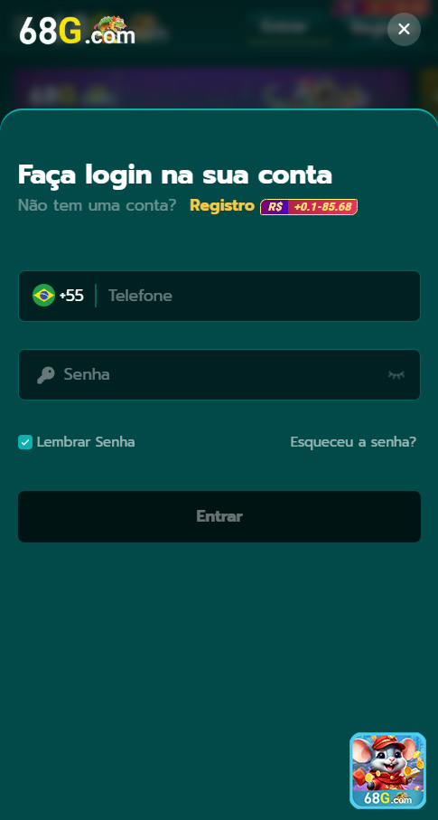 Login seguro no 68g.com